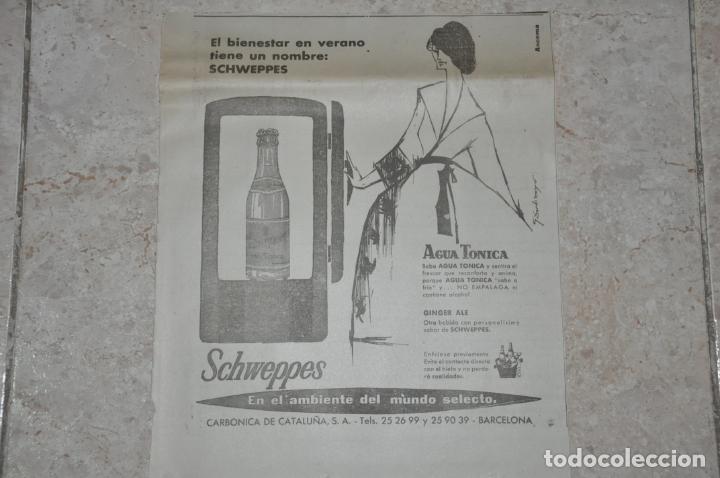 Documentos antiguos: anuncio agua tonica schweppes - Foto 1