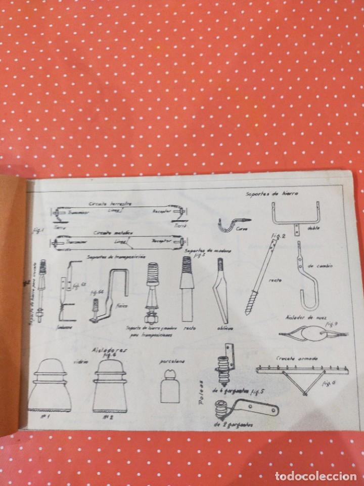 Documentos antiguos: Cuadernillo antiguo con figuras de construcci&oacute;n de l&iacute;neas telef&oacute;nicas - Foto 2