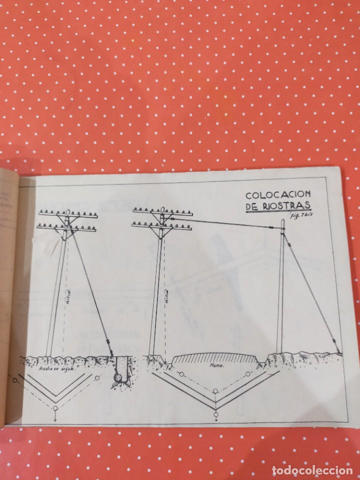 Documentos antiguos: Cuadernillo antiguo con figuras de construcci&oacute;n de l&iacute;neas telef&oacute;nicas - Foto 3
