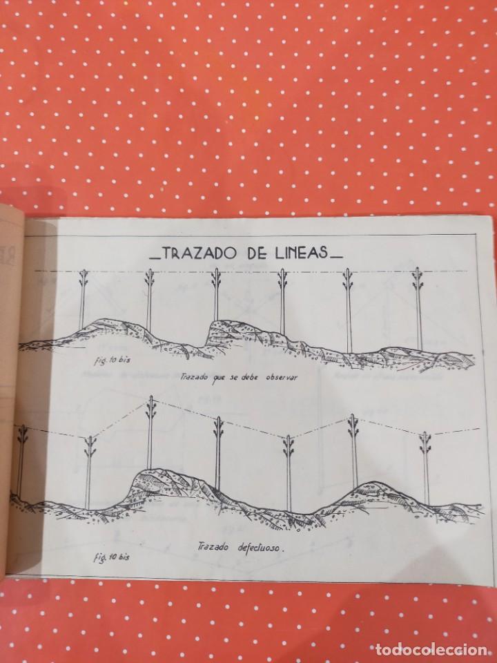 Documentos antiguos: Cuadernillo antiguo con figuras de construcci&oacute;n de l&iacute;neas telef&oacute;nicas - Foto 4