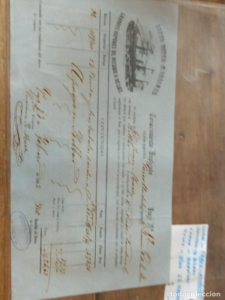 Documentos antiguos: documento navegacion 1863 - Foto 1