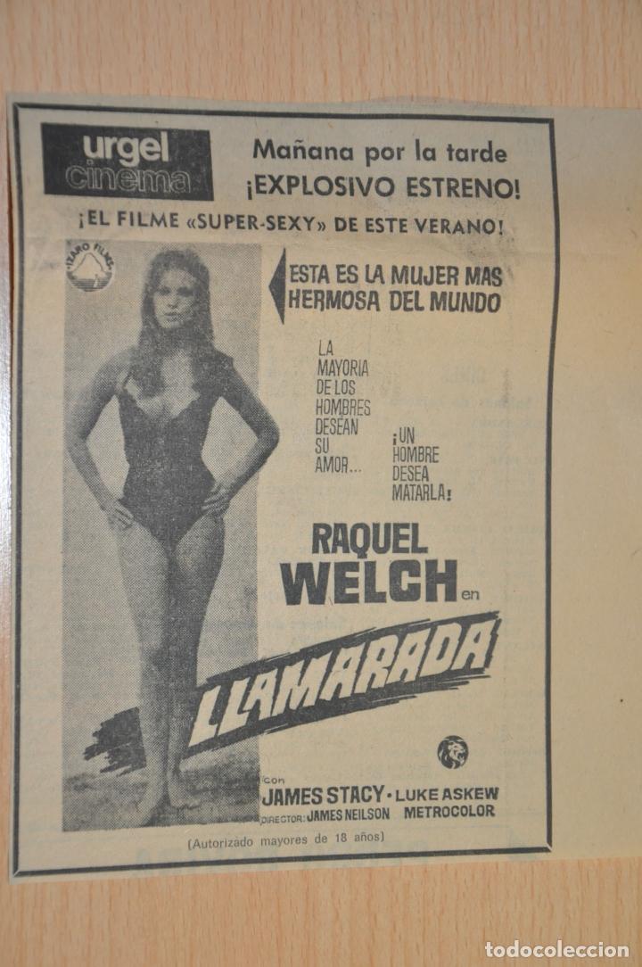 Documentos antiguos: anuncio pelicula llamarada raquel welch - Foto 1
