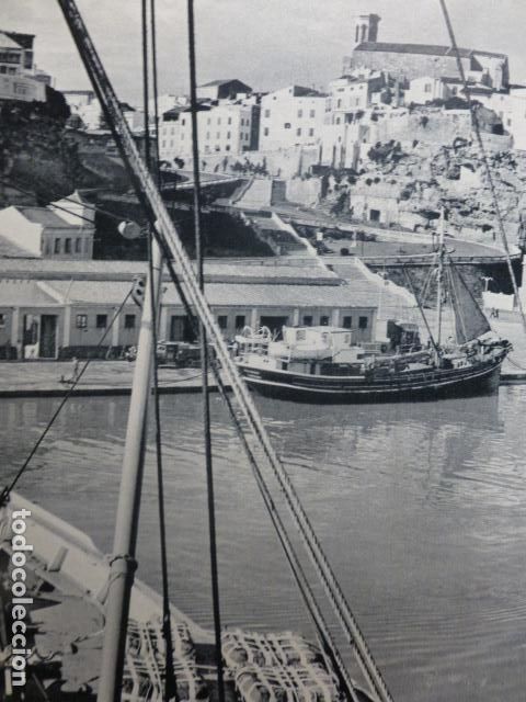 Documenti antichi: MAHON MENORCA DETALLE DEL PUERTO ANTIGUA LAMINA HUECOGRABADO A&Ntilde;OS 40