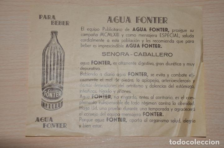 Documentos antiguos: hoja anuncio agua fonter - Foto 1