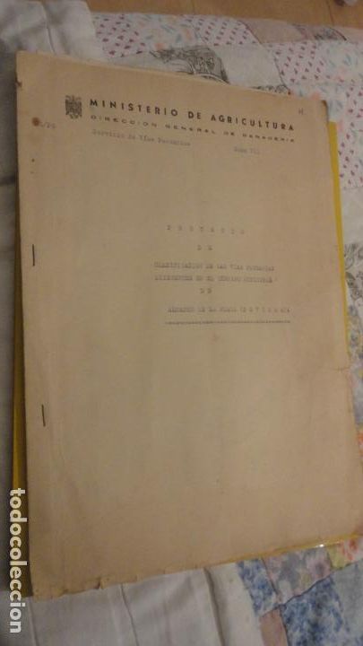 Documentos antiguos: ANTIGUO PROYECTO CLASIFICACION VIAS PECUARIAS.ALMADEN DE LA PLATA.SEVILLA 1959.GALLEGO FRESNO.