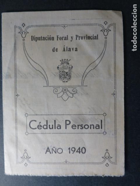 Alte Dokumente: VITORIA CEDULA PERSONAL DIPUTACI&Oacute;N FORAL Y PROVINCIAL DE &Aacute;LAVA A&Ntilde;O 1940