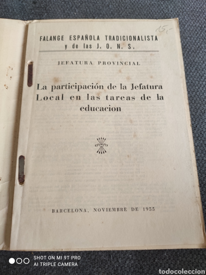 Documentos antiguos: Falange Espa&ntilde;ola y JONS 1955 - Foto 2