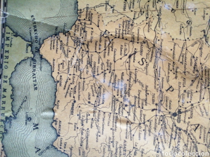 Documentos antiguos: Mapa de la Pen&iacute;nsula Ib&eacute;rica. - Foto 2