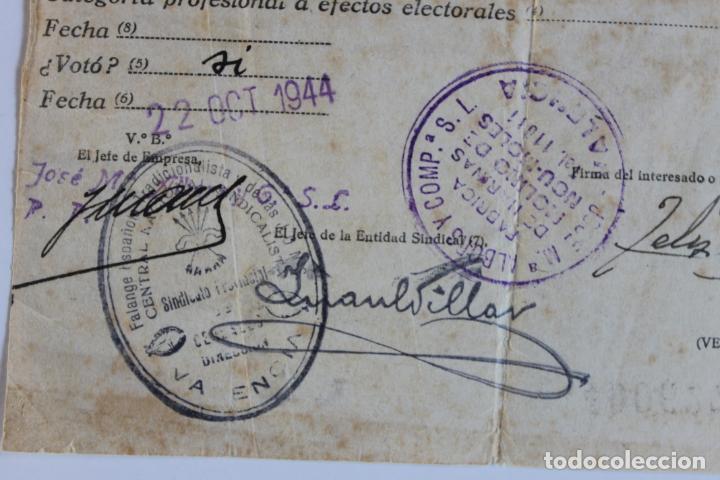 Documentos antiguos: CEDULA DE AFILIACION FALANGE DE LAS JONS VALENCIA, - Foto 2