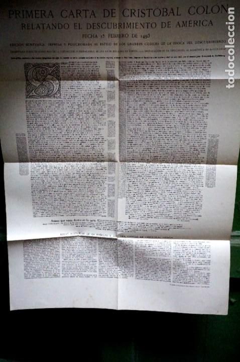 Documentos antiguos: primera carta de cristobal colon relativa al descubrimiento de america.fecha 15.02.1493.