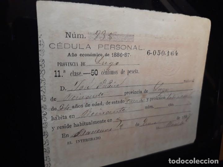 Documentos antiguos: CEDULA PERSONAL GALICIA. LUGO 1887. - Foto 1