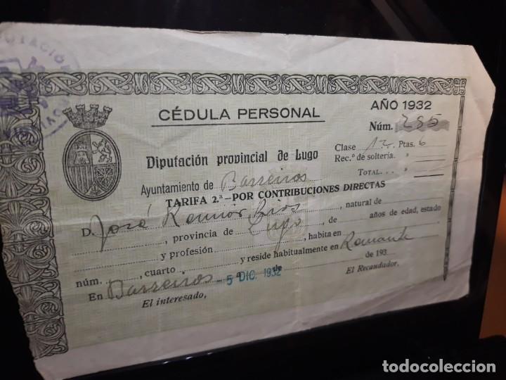 Documentos antiguos: CEDULA P&Egrave;RSONAL . GALICIA. LUGO 1932