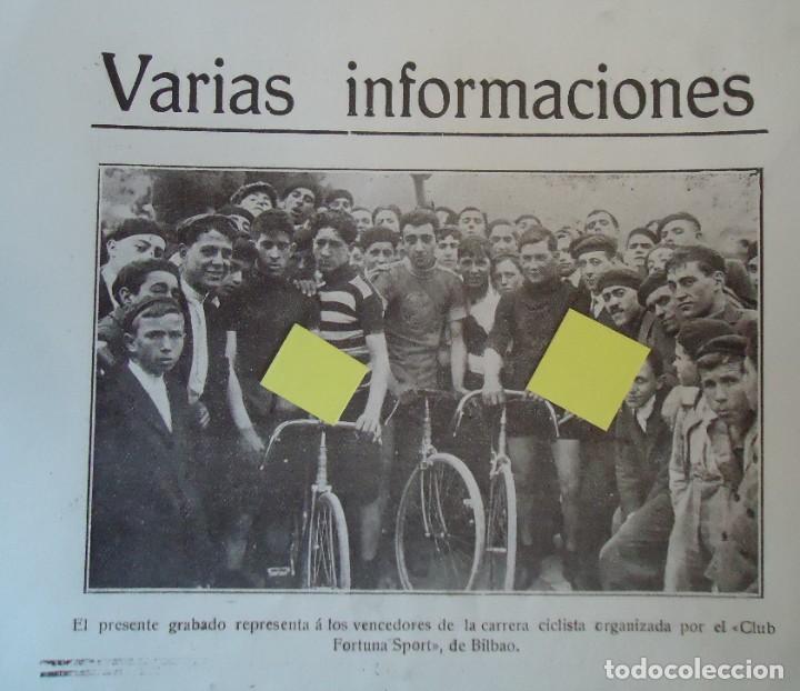 Documentos antiguos: ciclismo bilbao club fortuna sport bicicleta carrera ciclista pedal vizcaya pais vasco 1918