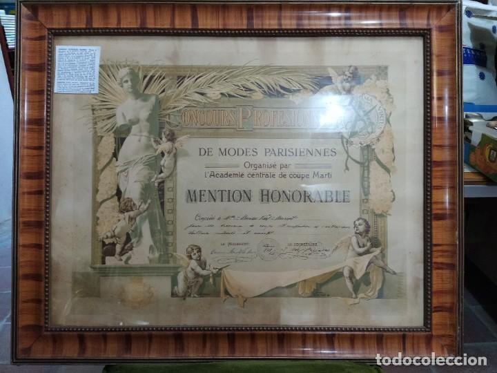 Documentos antiguos: Diploma 1904. Concurso Profesional de Modas Parisenses - Foto 1