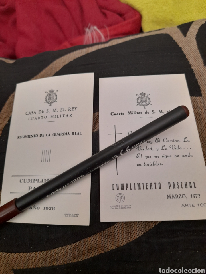 Documentos antiguos: Dos recordatorios del Cuarto militar de S.M el Rey de 1976 y 1977