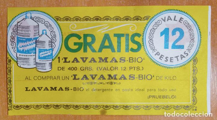 Documentos antigos: VALE POR 12 PESETAS 1 LAVAMAS-BIO.