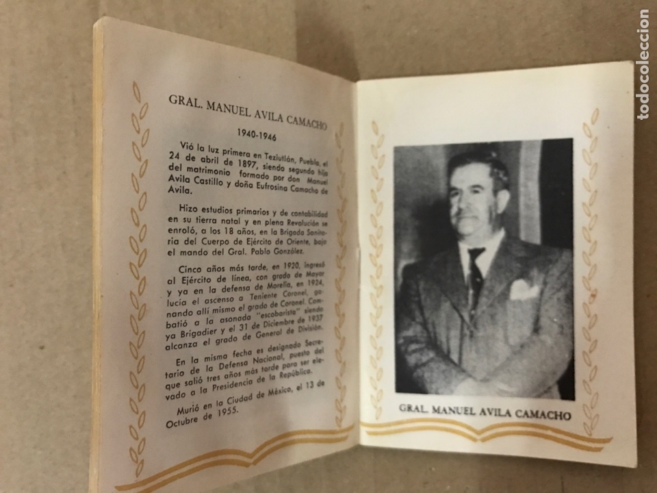 Documentos antiguos: Librillo presidentes de M&eacute;xico - Foto 2