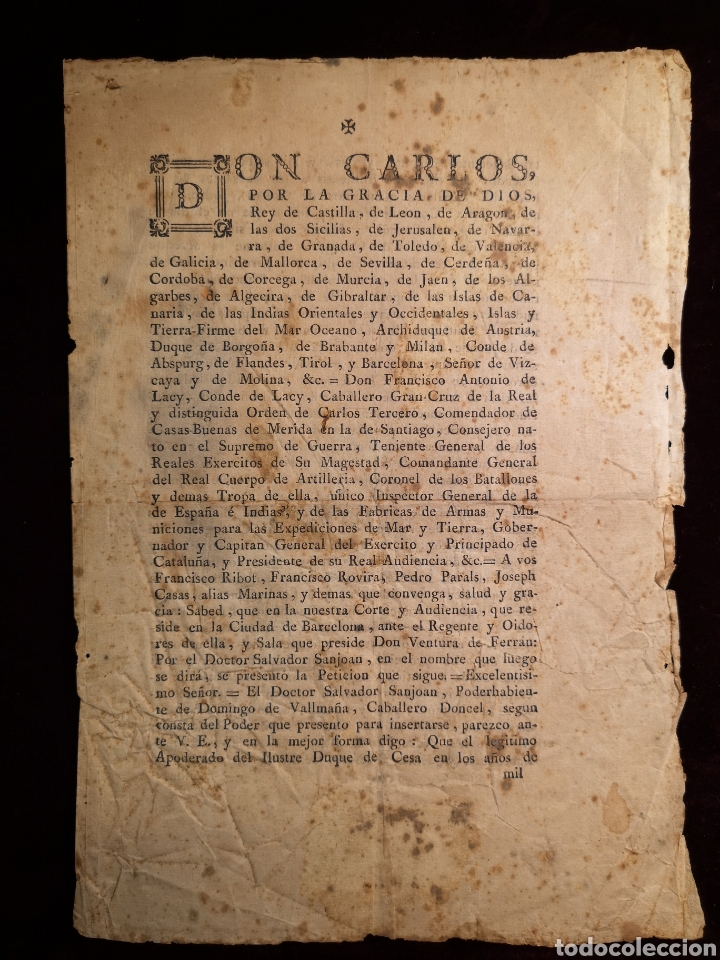 Documentos antiguos: DOCUMENT - LITIGI PER UNES TERRES DEL TERME DE CALONGE - BAIX EMPORD&Agrave; - ANY 1790 - 22 X 31 CM