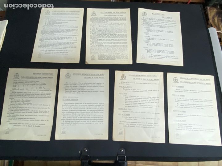 Documentos antiguos: Madrid. Lote 7 impresos. Rep&uacute;blica espa&ntilde;ola Direcci&oacute;n General de sanidad 1932. Pediatr&iacute;a.