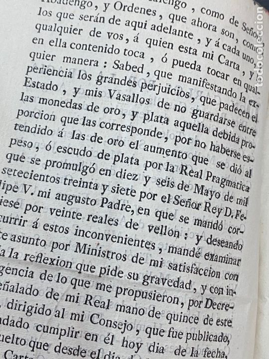 Documentos antiguos: REAL PRAGMATICA DOBL&Oacute;N DE A OCHO. NUMISM&Aacute;TICA. MADRID 1779 - Foto 3