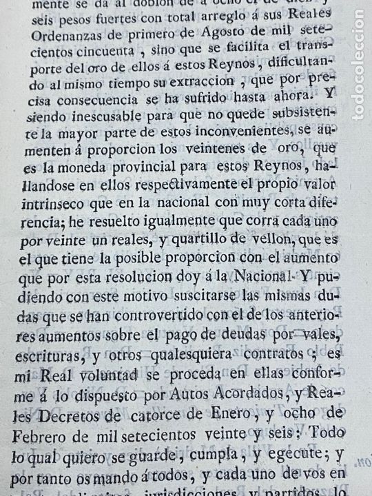 Documentos antiguos: REAL PRAGMATICA DOBL&Oacute;N DE A OCHO. NUMISM&Aacute;TICA. MADRID 1779 - Foto 4