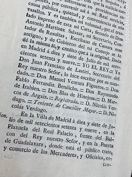 Documentos antiguos: REAL PRAGMATICA DOBL&Oacute;N DE A OCHO. NUMISM&Aacute;TICA. MADRID 1779 - Foto 5