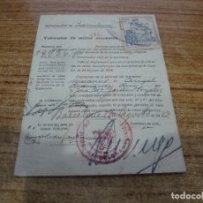 Documentos antiguos: CARNET VEHICULOS DE MOTOR MECANICO 1922 VER FOTOS. Lote 263221005