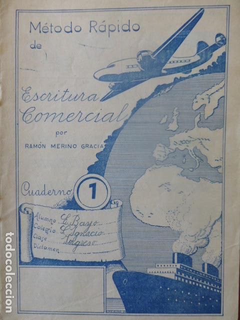 Documentos antiguos: CUADERNO EJERCICIOS DE CALIGRAFIA COMERCIAL LA ESCOLAR BARCELONA - Foto 1