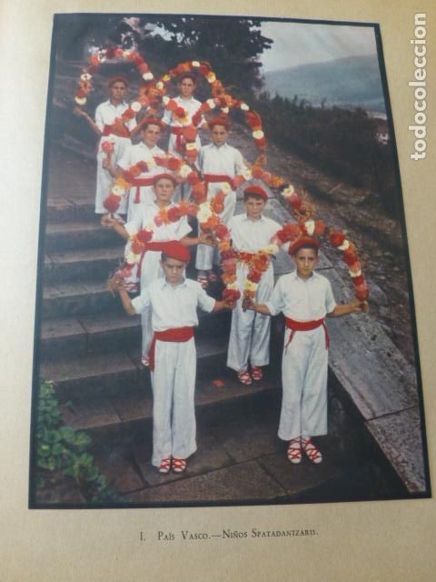 Alte Dokumente: PAIS VASCO NI&Ntilde;OS SPATADANTZARIS ANTIGUA LAMINA HUECOGRABADO A&Ntilde;OS 40