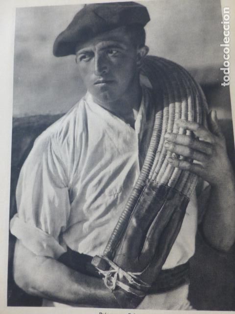 Alte Dokumente: PAIS VASCO UN PELOTARI ANTIGUA LAMINA HUECOGRABADO A&Ntilde;OS 40