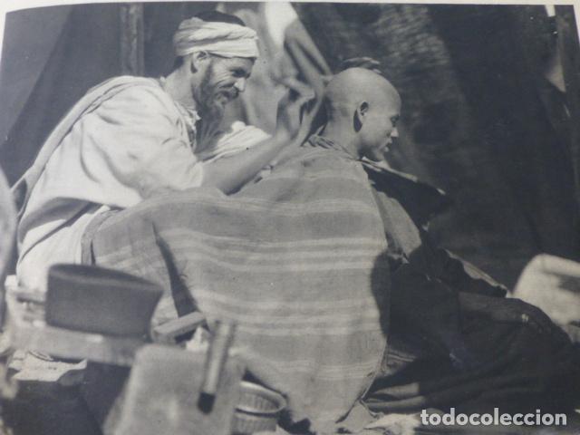 Documenti antichi: RIF MARRUECOS ESPA&Ntilde;OL BARBERO ANTIGUA LAMINA HUECOGRABADO A&Ntilde;OS 40