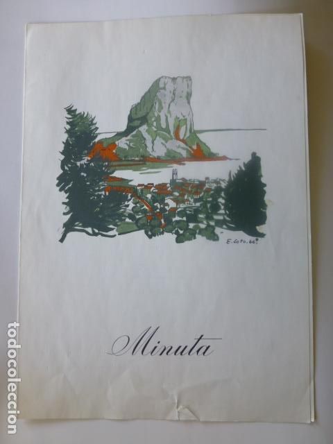 Documentos antiguos: CALPE PEN&Oacute;N IFACH MEN&Uacute; MINUTA COMPA&Ntilde;&Iacute;A TRASMEDITERR&Aacute;NEA BARCO CIUDAD DE PAMPLONA 1969