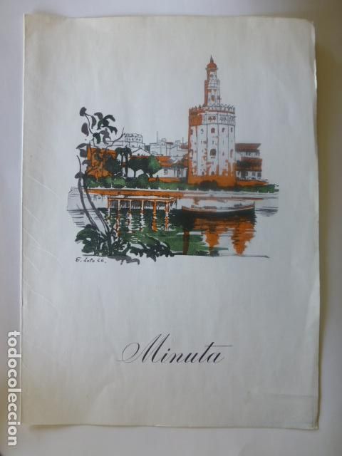 Alte Dokumente: SEVILLA MEN&Uacute; MINUTA COMPA&Ntilde;&Iacute;A TRASMEDITERR&Aacute;NEA BARCO CIUDAD DE PAMPLONA 1969