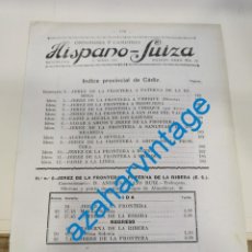 Documentos antiguos: 1930, LINEAS DE AUTOBUSES DE CADIZ Y SU PROVINCIA, HORARIOS Y PRECIOS, 6 PAGINAS