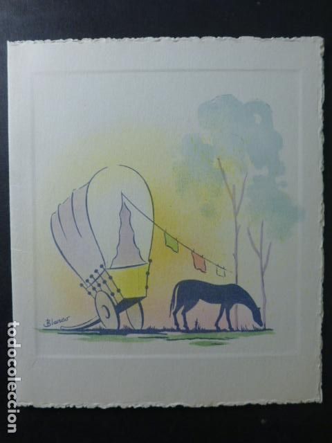 Old Documents: ESCENA DE EL ROC&Iacute;O FELICITACI&Oacute;N NAVIDAD BLANCO ILUSTRADOR