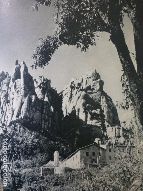 Documentos antiguos: MONTSERRAT BARCELONA ANTIGUA LAMINA HUECOGRABADO A&Ntilde;OS 50
