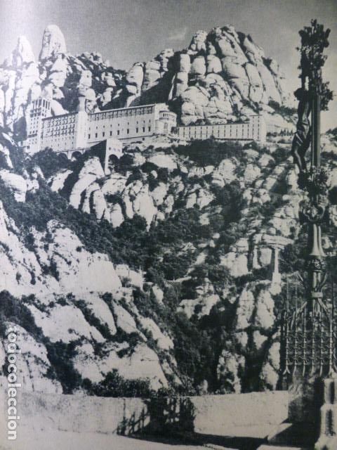 Old Documents: MONTSERRAT BARCELONA ANTIGUA LAMINA HUECOGRABADO A&Ntilde;OS 50