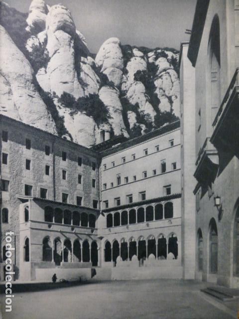 Old Documents: MONTSERRAT BARCELONA ANTIGUA LAMINA HUECOGRABADO A&Ntilde;OS 50