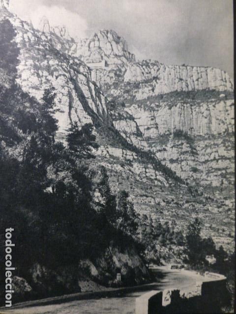 Old Documents: MONTSERRAT BARCELONA ANTIGUA LAMINA HUECOGRABADO A&Ntilde;OS 50