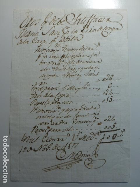 Documentos antigos: MEDINA DEL CAMPO VALLADOLID RECIBO 1817 OBRAS EN VIVIENDA