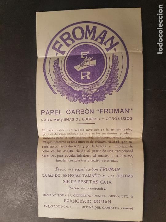 Documentos antiguos: MEDINA DEL CAMPO VALLADOLID F. ROMAN CATALOGO PLUMAS ESTILOGRAFICAS