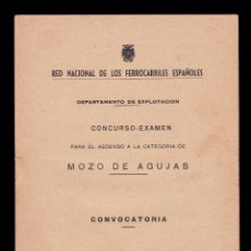 Documentos antiguos: *** MOZO DE AGUJAS 1951/53 VILLANUEVA DEL RIO Y MINAS (SEVILLA). CONCURSO-EXAMEN Y NOMBRAMIENTO ***