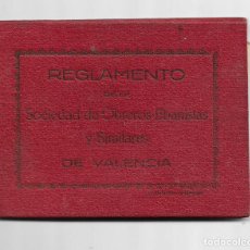 Documentos antiguos: CARTILLA REGLAMENTO SOCIEDAD OBREROS EBANISTAS - 1929 - VALENCIA