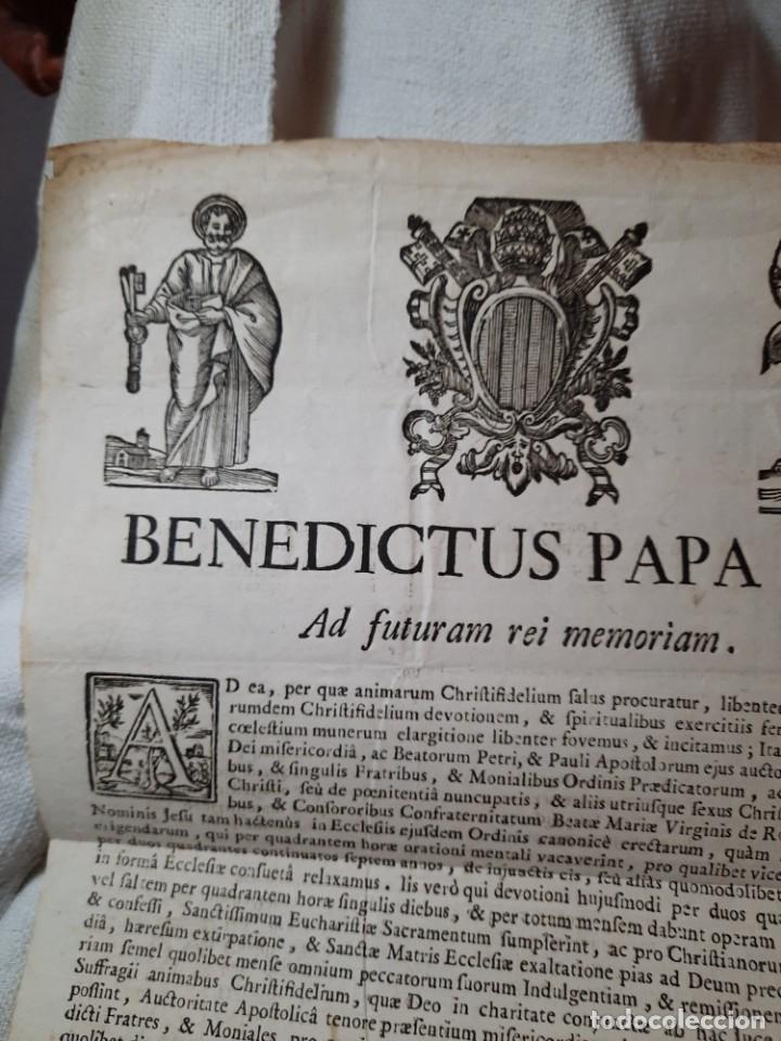 Documentos antiguos: Bula papal BENEDICTUS XIV, de 1.740 - Foto 1