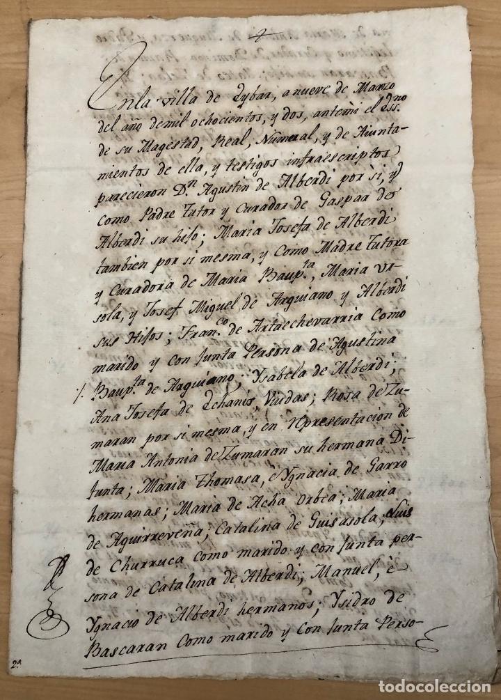 Documentos antiguos: TESTAMENTO VECINO DE EIBAR, GIPUZKOA. A&Ntilde;O 1802 - Foto 1