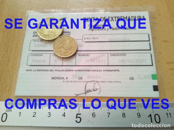 JUNTA DE EXTREMADURA LICENCIA DE PESCA A&Ntilde;O 2000 E9