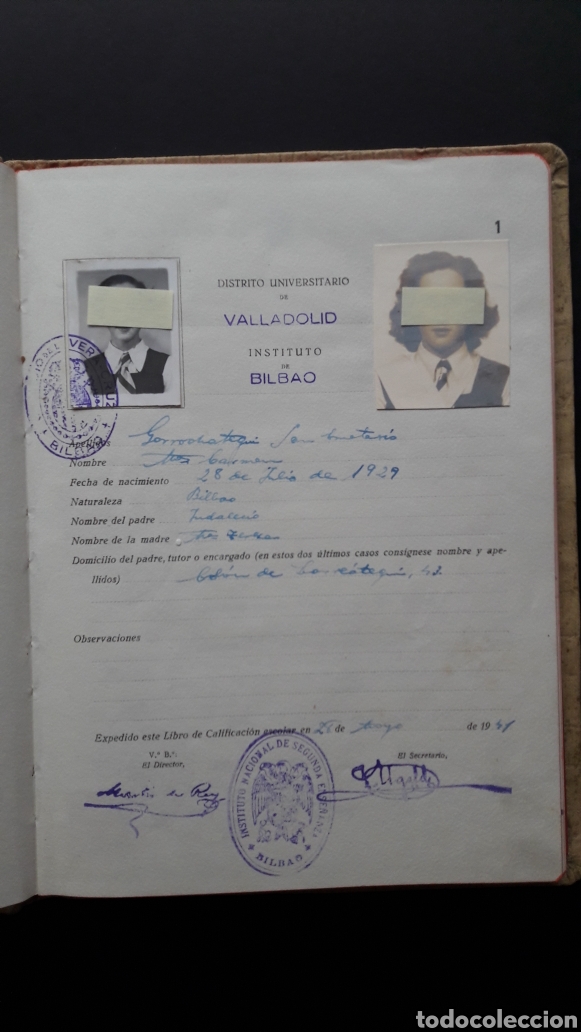 Documentos antiguos: Libro calificaci&oacute;n escolar a&ntilde;os 1941 al 1948. - Foto 2
