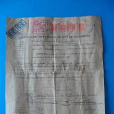 Documentos antiguos: CERTIFICACIÓN EN EXTRACTO DE ACTA DE NACIMIENTO AÑO 1955. Lote 271894353