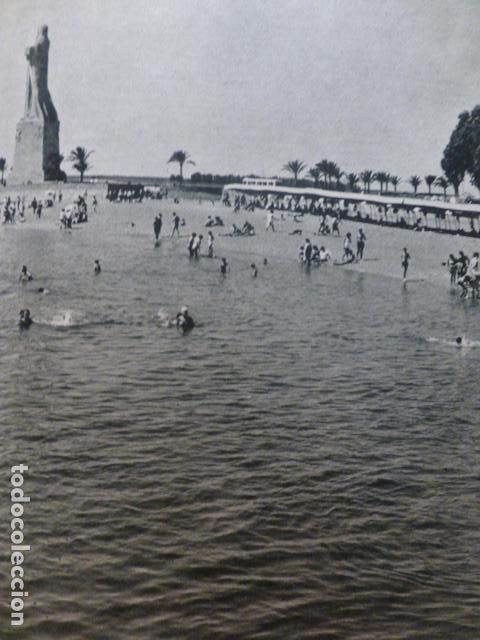 Old Documents: LA RABIDA HUELVA MONUMENTO A COLON LAMINA HUECOGRABADO A&Ntilde;OS 50