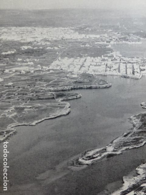 Documenti antichi: MAHON MENORCA VISTA AEREA ANTIGUO HUECOGRABADO